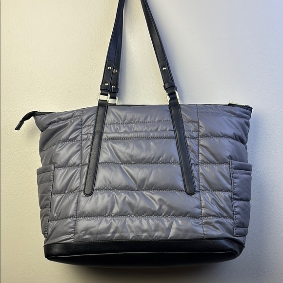 Tutilo Stylish Navy Quilted Tote Bag - Picture 3 of 8